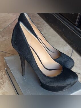 Marciano | Black Multi Leather Women’s Platform High Heel Pumps 6 1/2